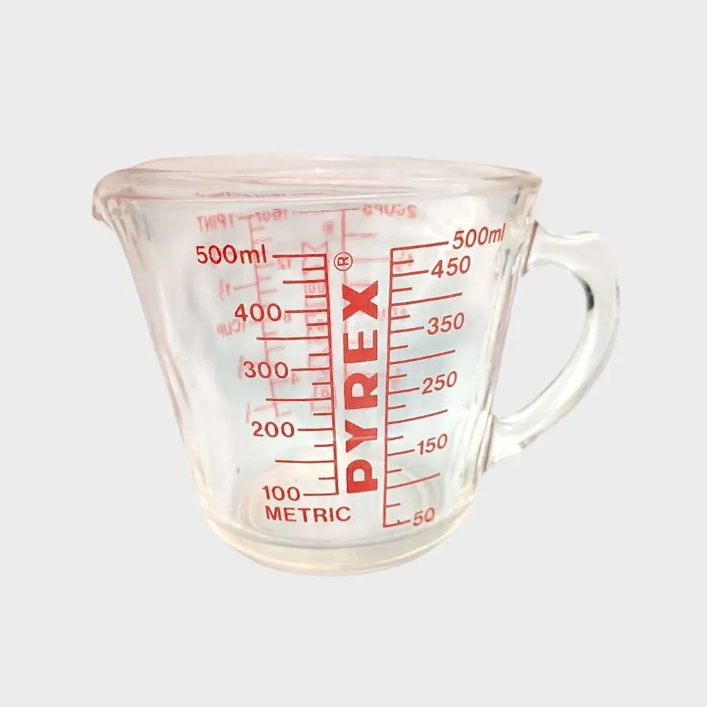 Vintage PYREX Glass Measuring Cups Lot 532 516 2 & 4 Cups Red Retro Kitchen